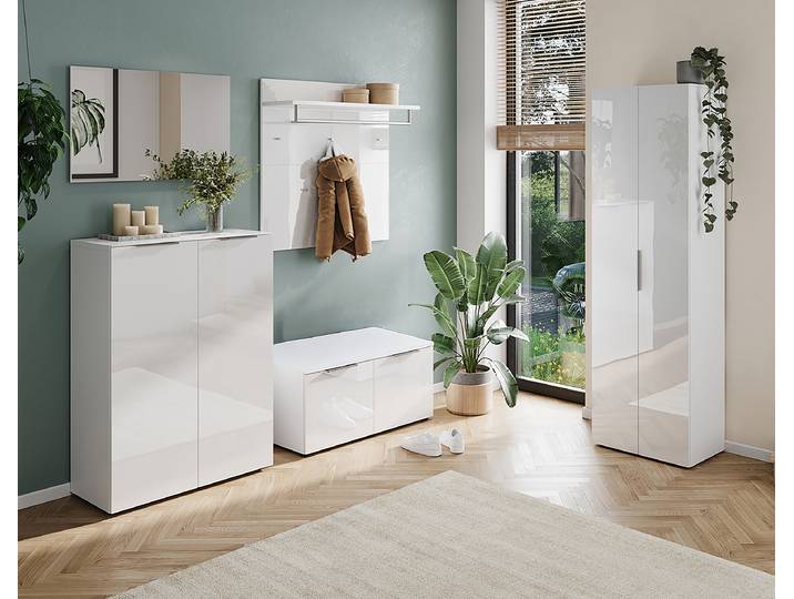 home24 Garderobeset 5-delig 274 x 197 x 40cm Blanc/wit