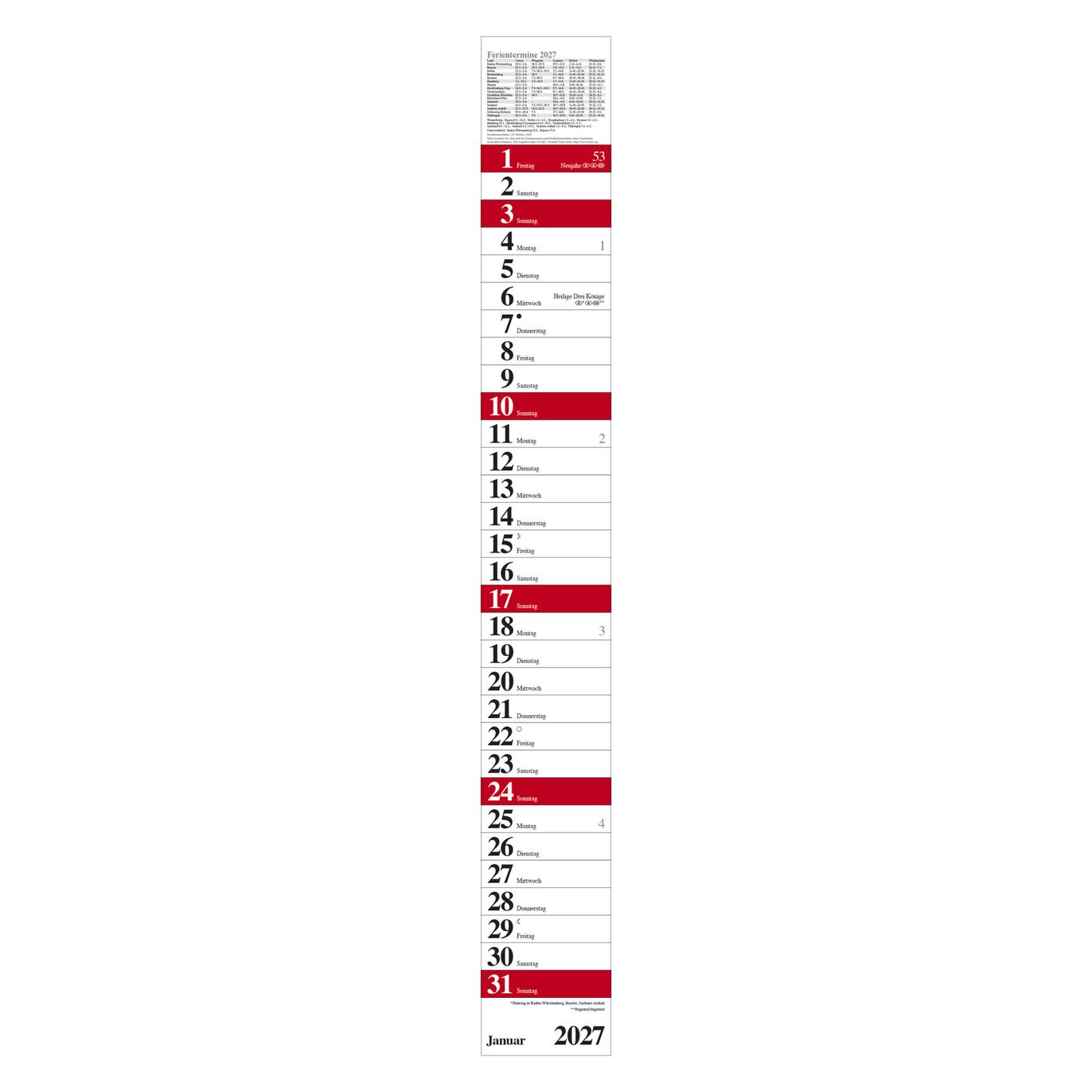 Korsch Streifenplaner Praktika Rot 2027 (69696732)