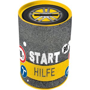 Trötsch Spardose 11960N, Führerschein Starthilfe, Ø 8,2 x 9,5 cm, grau