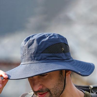 LightInthebox Men's Bucket Hat Sun Hat Fishing Hat Boonie hat Hiking Hat Black Navy Blue Polyester Mesh Streetwear Stylish Casual Outdoor Daily Going out Plain UV Sun Protection Sunscreen Quick Dry Lightweight