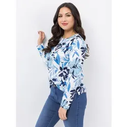 DENIM & CO. Shirt Rundhalsausschnitt bedruckt leger weit