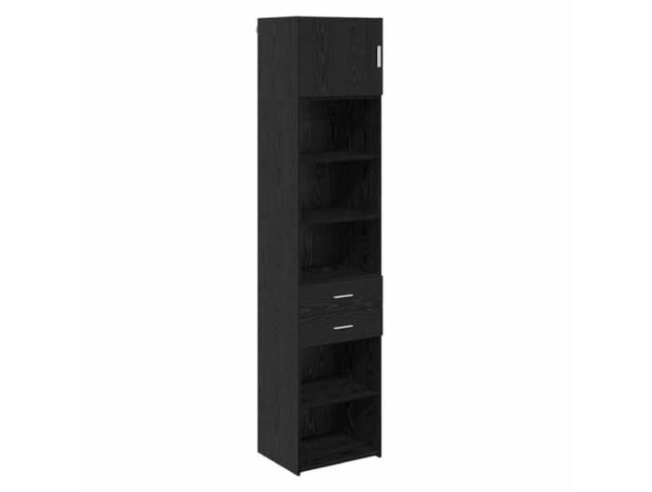 Kaorsrow Highboard Set Schwarz Eichen-Optik 50x42,5x225 cm Holzwerkstoff Moderne 2-teilige Schrankkombination wandmontiert für Wohnzimmer und Flur, bietet viel Stauraum auf kleinem Raum.