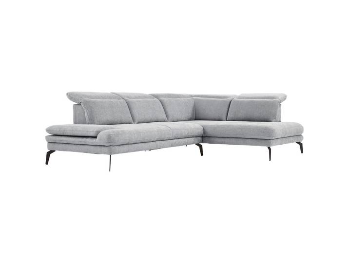 Stylife Ecksofa, Hellgrau, Metall, Ottomane rechts, L-Form, 293x197 cm, Stoffauswahl, seitenverkehrt erhältlich, Wohnzimmer, Sofas & Couches, Wohnlandschaften, Ecksofas