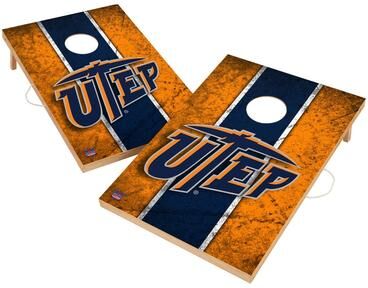 Skip's Garage Vintage Texas El Paso Miners UTEP Regulation 2x4 Cornhole Set