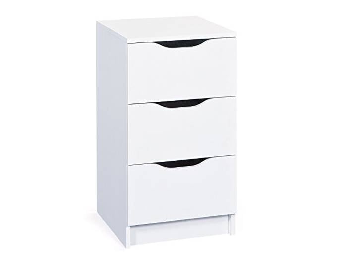 Inter Link - Commode - 3 tiroirs - Meuble à tiroirs - Meuble d'appoint - Buffet - Mélaminé - Blanc - Tiroirs avec poignées encastrées - Westphalen 3