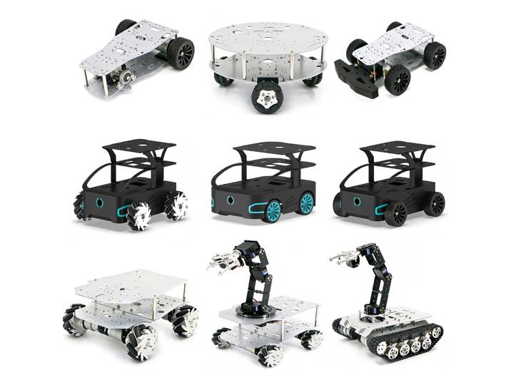Châssis de voiture 2WD 3WD 4WD avec moteur, roue Mecanum Ackermann, châssis de voiture robot omnidirectionnel programmable