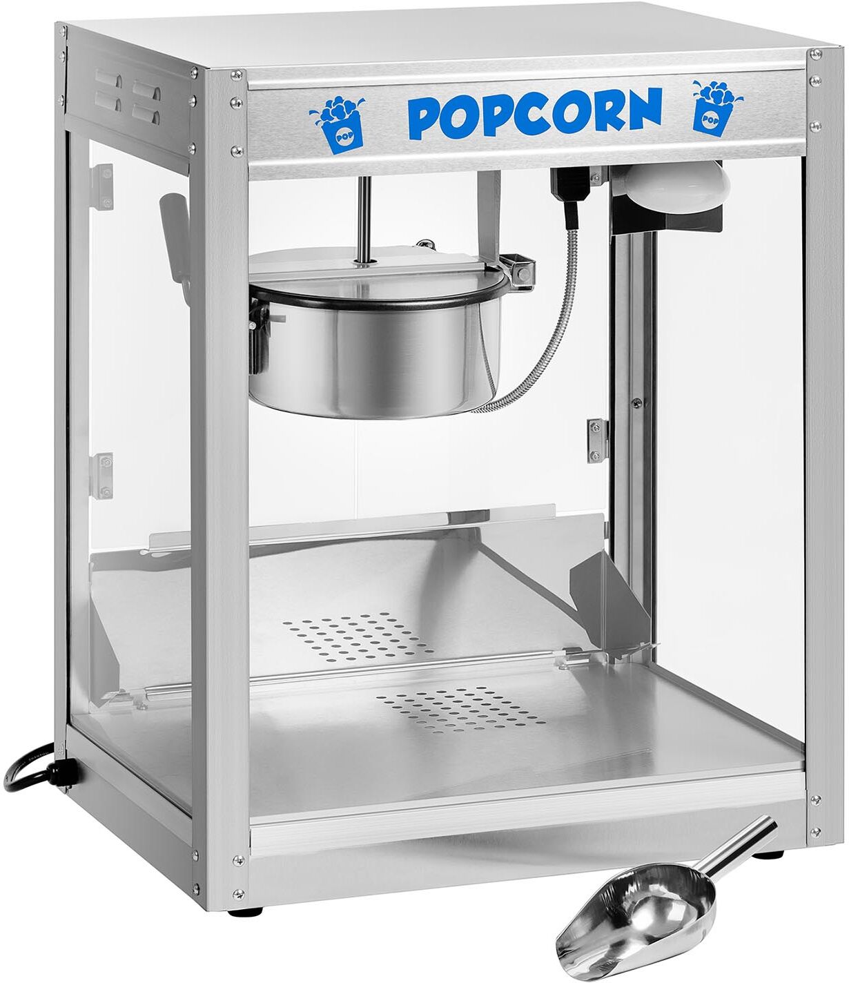 Popcornmaskine - 5 kg/t - 1350 W - rustfrit stål - sølvfarvet - Royal Catering RCPS-1350