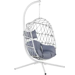 HÄNGESESSEL mit Gestell Flechtseil weiß 100/108 cm Adria
