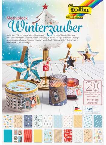 folia Papierblock "Winterzauber", 24 x 34 cm, 20 Blatt