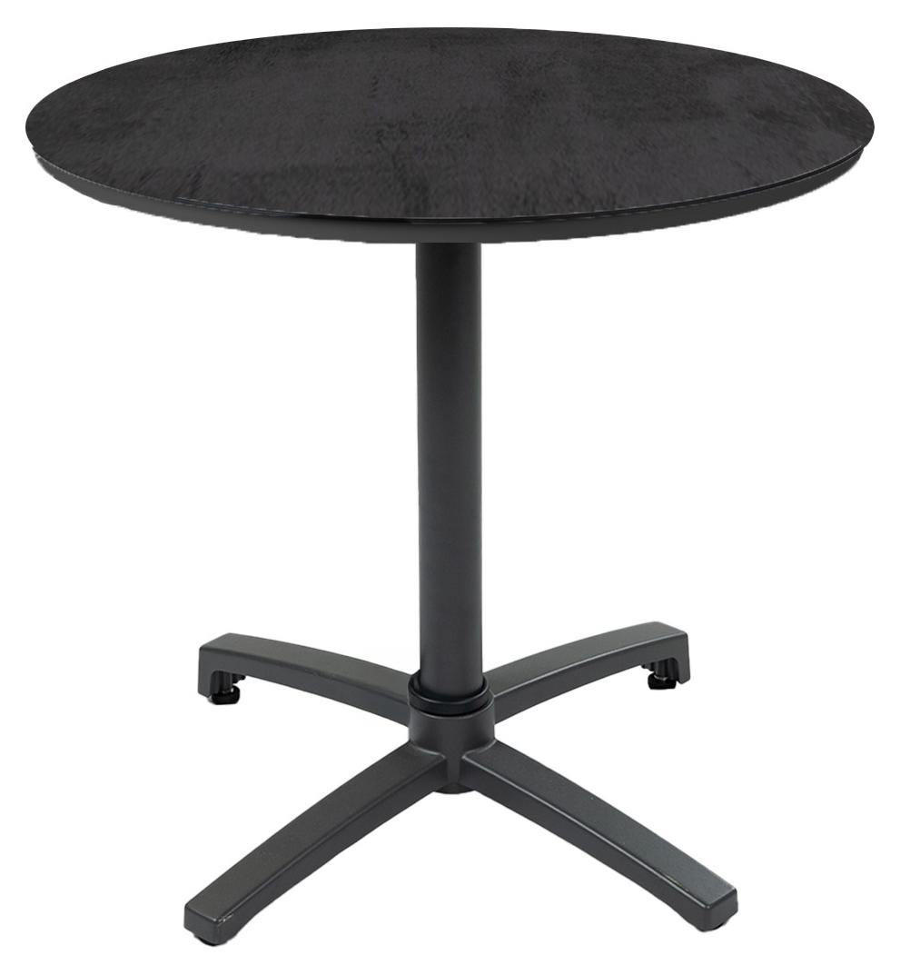 Klappbarer Terrassentisch Gent | Rund | ø 80 cm | Schwarz