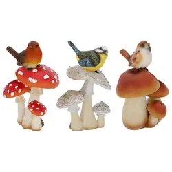Esschert Design, Aussendekoration, Pilz mit Vogel S sort.