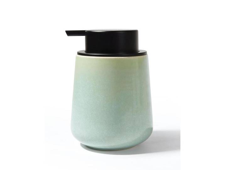 Seifenspender Keramik Cyan 350 ml, Türkis, 9x12x9 cm, Badaccessoires, Seifenspender