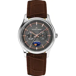 Jacques Lemans 1-2213E Herren-Uhr Derby mit Mondphase Braun/Anthrazit
