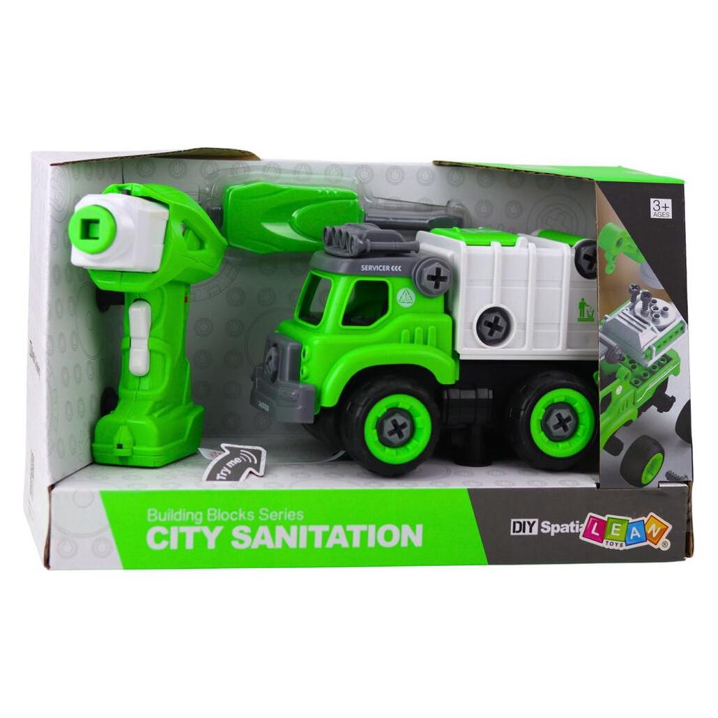 Lean Toys Müllwagen Ferngesteuerter RC Schraubendreher Grün 2 in 1 (67992311)