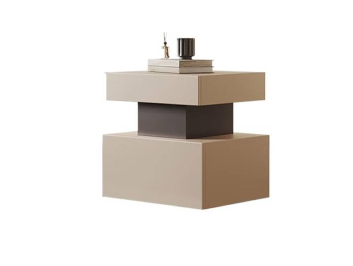 YCCHAH Bett mit Stauraum Mehrschichtiger quadratischer Nachttisch, cremefarbener Stil, Aufbewahrungsschrank, Schlichtes Schlafzimmer, nordischer, Ecktisch Desktop
