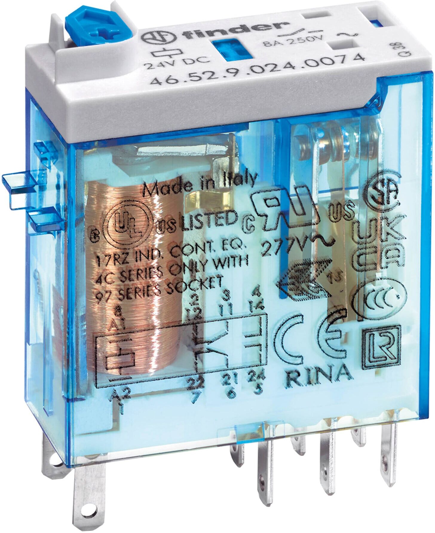 Finder Miniatur-Relais 2W 8A Spsp.24VDC 46.52.9.024.0074 (465290240074)