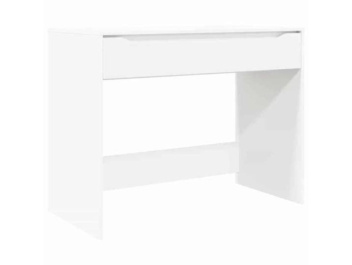 Bureau avec tiroir blanc - CLARENCE - 100x50x78 cm - Bois d'ingénierie - Blanc - Design épuré - Tiroir intégré - Compact
