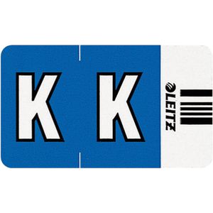Leitz Buchstabensignale Orgacolor, 6620, Buchstabe K, dunkelblau, selbstklebend, mit Strichcode, 250 Stück
