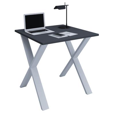 Schreibtisch VCM "Schreibtisch Bürotisch Computertisch 80x80 Lona X", schwarz (silber, anthrazit), B:80cm T:80cm, Tische, Schreibtisch