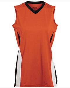 Augusta Sportswear 1356 Athletic Girls Tornado Jersey T-Shirt in Orange/Black/White size Medium   Polyester Blend