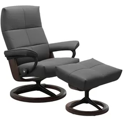 Stressless Sessel mit Hocker David Signature Leder Grau Batick Grey L (Large)