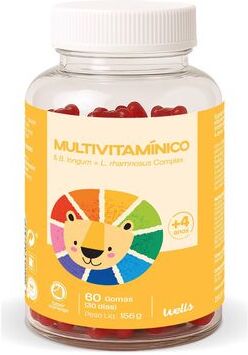 Wells Multivitamínico Júnior Morango +4A 60 gomas