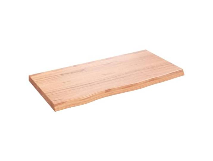 PUGYNBK Wandregal aus behandeltem Eichenholz, Hellbraun, 80 x 40 cm Massiv, natürlicher Rand, handgefertigt, vielseitig für Badezimmer, Schrank, Schreibtisch