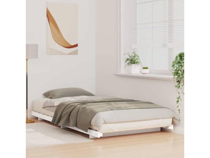 KTHLBRH Bettgestell, weiß, 80 x 200 cm, Kiefer massiv Modernes Design, einfache Montage, kein Boxspring, einfache Reinigung, Verwendung im Innenbereich