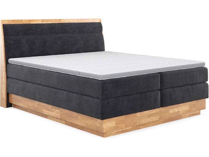 Boxspringbett SWISS HOME STYLE ONYX anthrazit 160x200cm weich