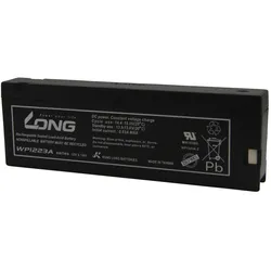 Blei-Flachakku Long WP1223A, Anschlüsse seitlich, 12 V, 2,1 Ah
