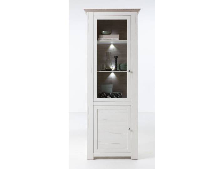 Vitrine ISADORA 78 x 208 cm weiß/ braun