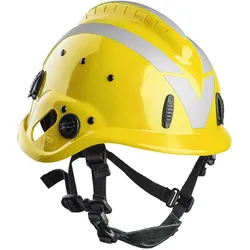 Vallfirest, Kopfschutz, Waldbrandhelm VFT1, gelb (RAL1023) mit silber reflex (52 - 65 cm)