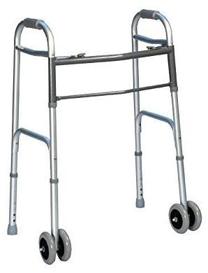 Faltbarer Rollator mit doppelten Rädern für erhöhte Stabilität