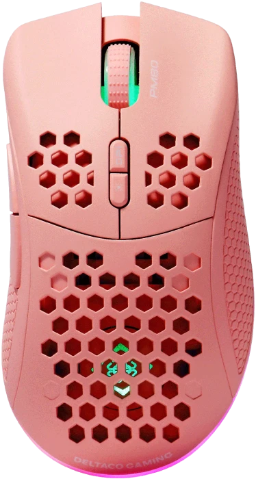 Deltaco PM80 Gaming Maus Wireless ultraleicht RGB pink