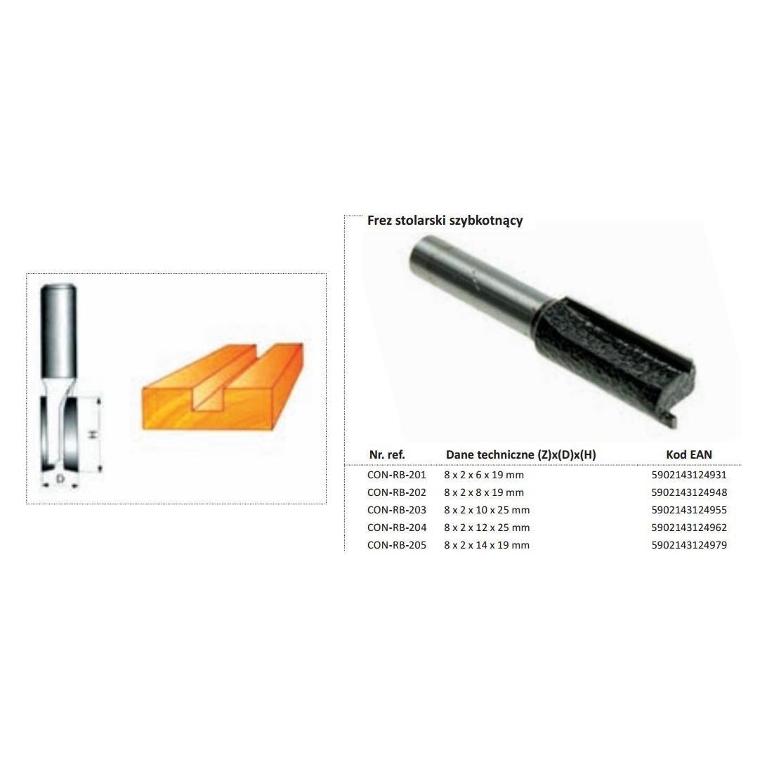 Drel Condor Holzschneider gerade Fi = 14 x 19 mm Pfund 8mm ohne Lager (35613856)