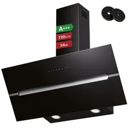 Levivo Dunstabzugshaube 90 cm 720 m3/h schwarz schwarz