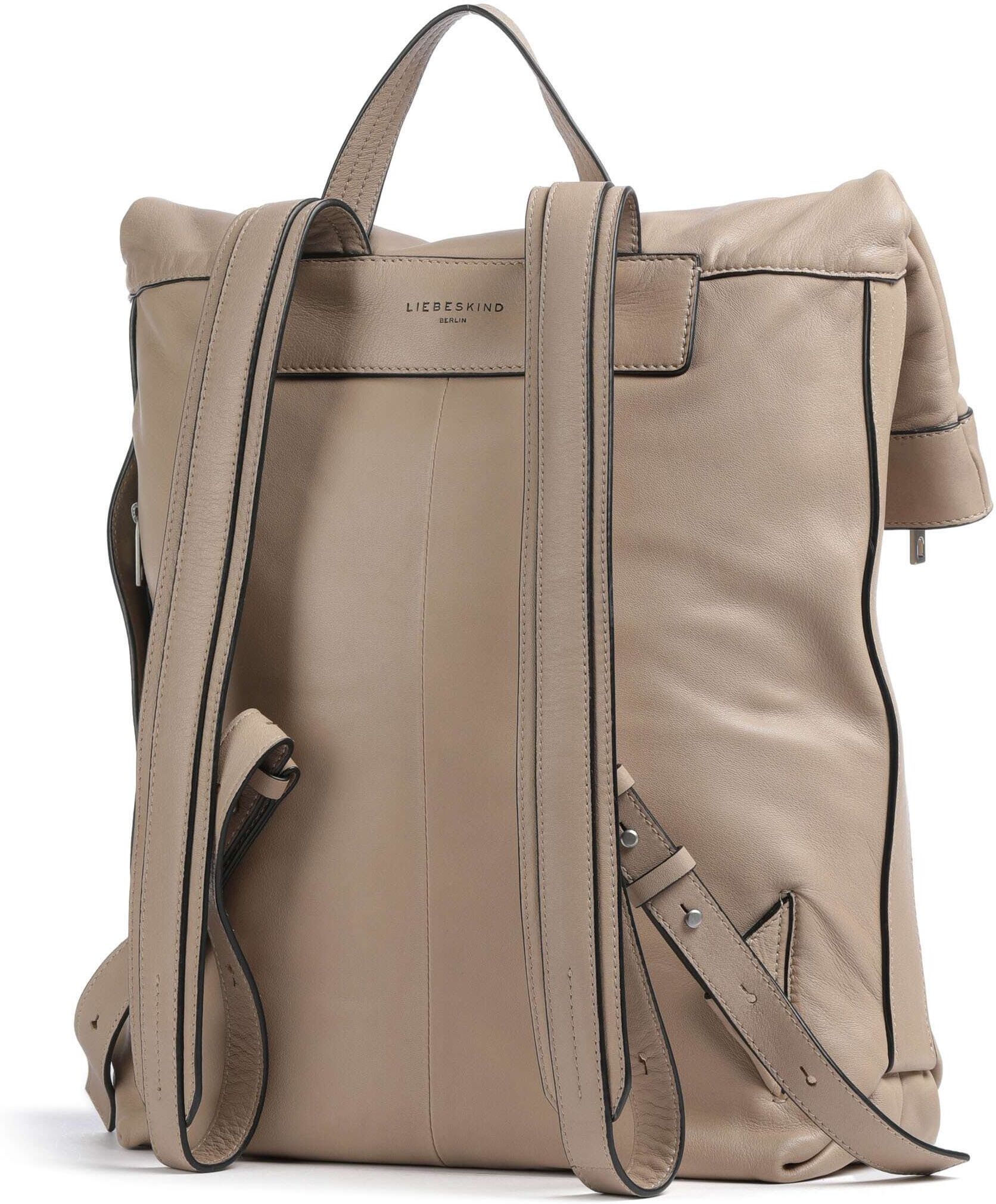 Liebeskind Elvira Sheep Natural L Rolltop Rucksack aus Leder, braun