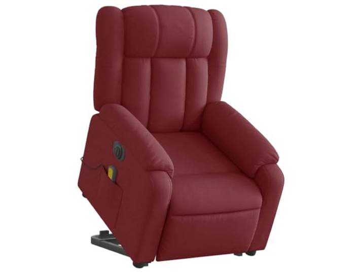 vidaXL Elektrischer Massagesessel mit Aufstehhilfe Weinrot Stoff