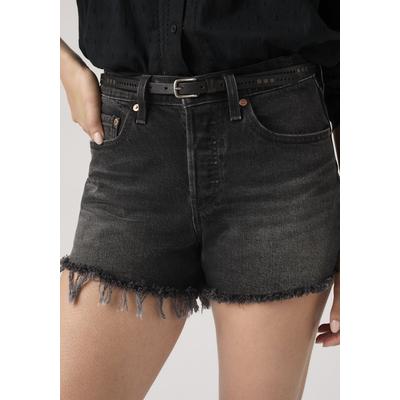Shorts LEVI'S, Damen, Gr. 28, N-Gr, schwarz (step on it), Denim/Jeans, Obermaterial: 99% Baumwolle, 1% Elasthan, figurbetont Po-bedeckend, Hosen Shorts, Die Passform schmeichelt kurvigen Figuren