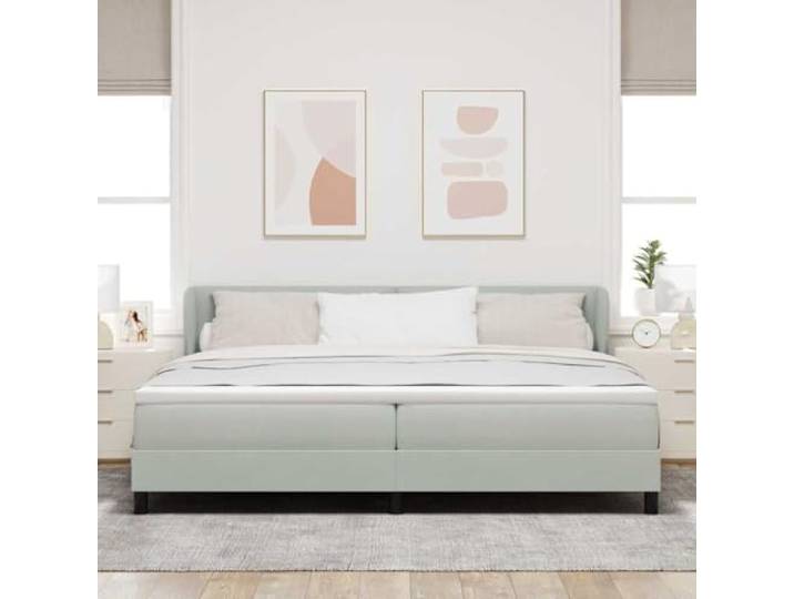 KTHLBRH Doppelbett Dunkelgrau mit verstellbarem Kopfteil Weicher Samt, minimalistisches Design, gepolsterte Federn, 200 x 200 cm