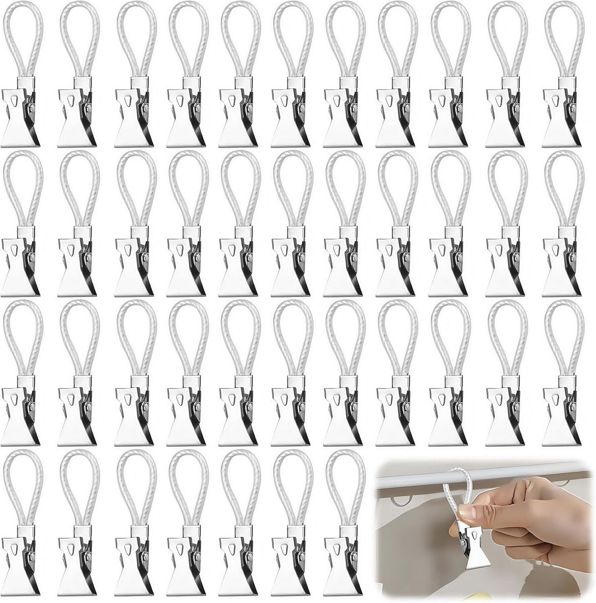 Set van 40 handdoekclips voor badkamer en keuken