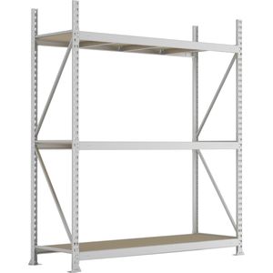 META Weitspannregal 20051235, 3 Holzböden, 600kg Fachlast, silber, (B/H/T) 180 x 220 x 65cm