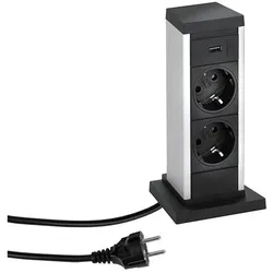 Evoline, Steckdosenleiste, Up 2x Steckdose mit USB-Charger, vertikal (2x)