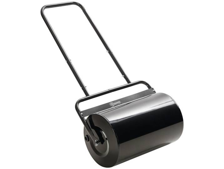 ComfortXL Rasenwalze De-13821 38 L Füllvolumen mit U-Griff Schwarz, Metall, 32.5x113x58 cm, Gartenzubehör, Gartenpflege, Rasenmäher