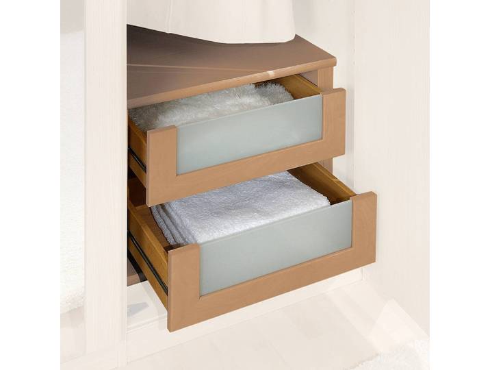 Schubkasteneinsatz 47 x 41 x 52cm Braun Erle Dekor/Glas - 50er Breite Spanplatte, foliert Absetzung: Glas
