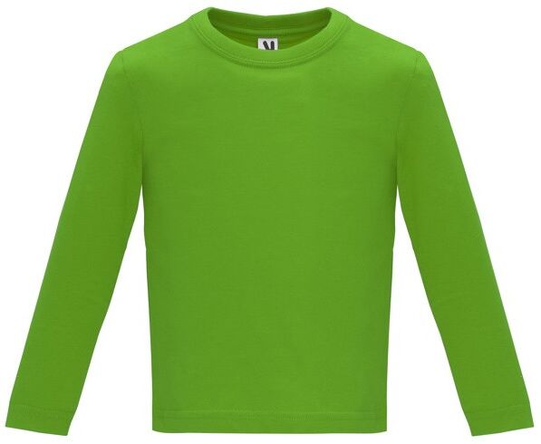 T-shirt bébé personnalisé en coton peigné Baby L/S Vert Prairie 6 MOIS