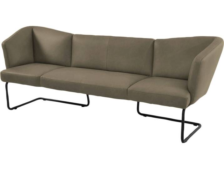 Polsterbank, Grün, 242x71 cm, Holzwerkstoff & Metall, Abgerundete Form, Modern, K+W-Polstermöbel