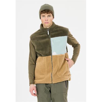 Softshellweste SLOPE "Katau", Herren, Gr. M, grün, braun, 100% Polyester, normal, ohne Ausschnitt, Westen, aus weichem Teddy-Material
