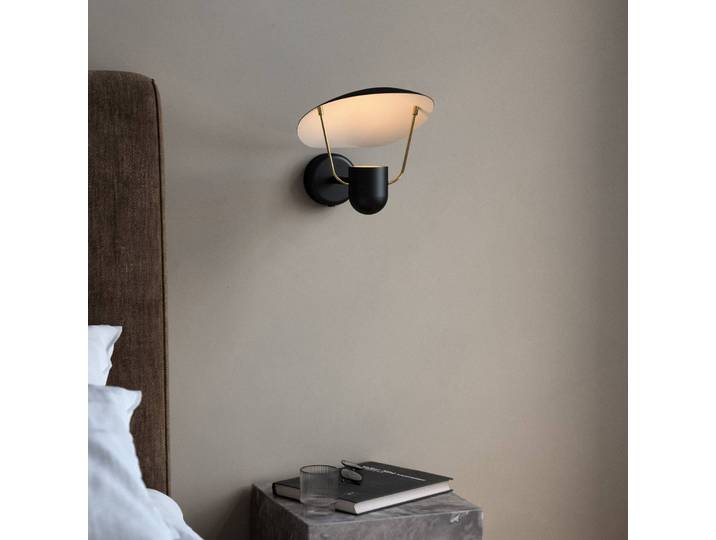 Design wandlamp Fabiola, zwart, Slaapkamer, metaal, Design, Wandlamp design