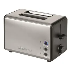 CLATRONIC TA 3620 Edelstahl Toastautomat, 2 Scheiben, Brötchenaufsatz, Krümelschublade